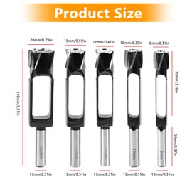 Tenon Cutting Dowel Tenon Drill Deep Drill, Dowel Plug Cutter Wood Plug Hole Cutter, Tenon Dowel and Dowel Drill, 13 mm Shank for Furniture Making