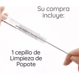 Veraly Cepillo Para Popote Acero Inoxidable Reutilizable 22cm 1pz F