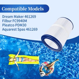 sawluv PDM30 Oval Spa Filter Fit for Dream M Aker Hot Tubs 461269, Fil bur FC9940, Cross Over 730L 730S, ODY ssey, Big E Z, EZL, 30 sq.ft Hot Tub Filter Cartridge