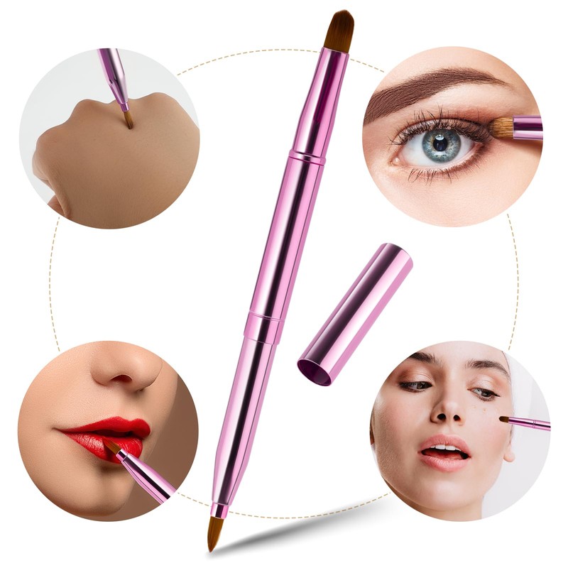 Retractable Lip Makeup Brush Portable Dual End Lipstick Brush Lipstick
