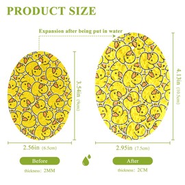 Yellow Duck Scrub Sponges Expanding Farmhouse Rooster Animals Kitchen Cleaning Sponge Washing Dishes Non-Scratch Compressed Sponges Foam Compostable Pop up Sponges 3 Pieces