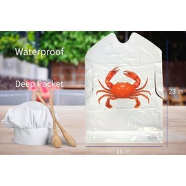 AMSCO Disposables Disposable Crab Bibs - Clothing Protectors for Crawfish, Lobster, Seafood Boil, Restaurants or Home