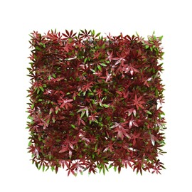 COARBOR 3 Packs 20" x 20" Artificial Boxwood Red Maple Fence Panel Faux Ivy Fence Privacy Topiary Hedge Plant Fence Grass Wall Panels Backdrop for Balcony Patio Outdoor Indoor