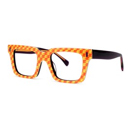 Zeelool Blue Light Glasses for Women Orange Rectangle Eyeglasses Bluelight Blocking Chic Stylish Eyewear Glasses JGA694383-02B