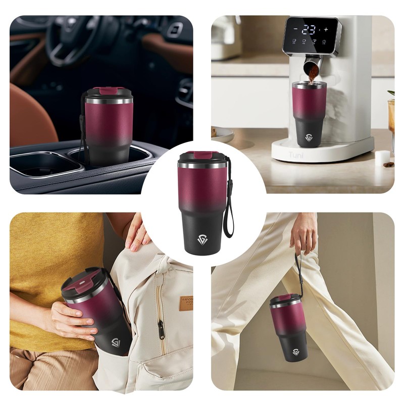 Tazza Termica 600ml 20oz, Termos Caffè con Doble Pared Reutilizable,