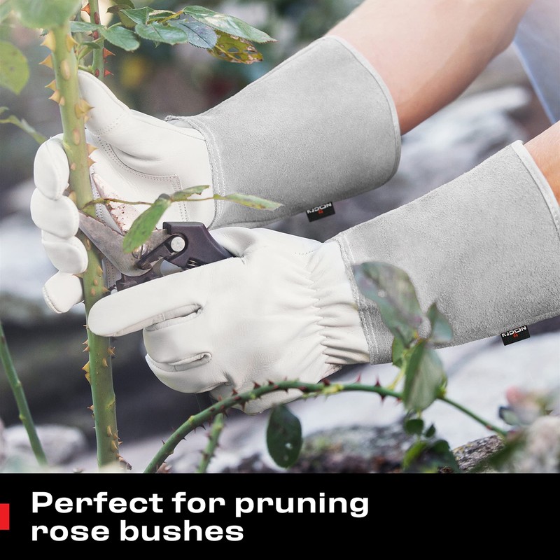 NoCry Leather Gardening Gloves for Men and Women - Thorn
