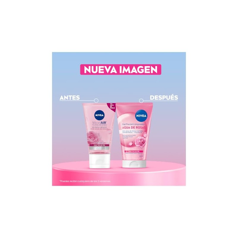 Nivea Agua Rosas Gel Limpiador Facial 150 Remueve Maquillaje Prueba