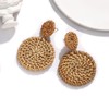 Rattan Earrings for Women Handmade Lightweight Wicker Straw Stud Earrings