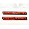 GMC 3PCS Gloss Black Red Door Rear Elevation Emblems Badge
