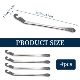 Huakaile Bike Tire Levers Tyre Spoon Stainless Steel Changing Tool for Changing Road & Mountain Bike Tubes Premium Bicycle Accessories with Hook Repair Tire Tool (Sliver, 4)