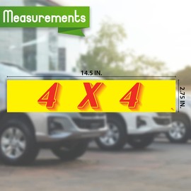 Versa Tags Dealership Stickers 12 Pack of 4X4 Stickers Car Lot Windshield Slogan Decals RV Truck Auto Dealer Window for 4X4 Stickers Red On Yellow