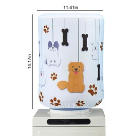 5 Gallon Water Dispenser Barrel Dust Proof Cover, High Stretchy Fabric Water Bucket Protector Covers, Reusable Elastic Protective Water Bottle Cover Suit for Home, Hotel and Restrant (Dog)