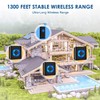 Wireless Doorbell 3 Receivers, Door Chime Kit 400M/1300ft Range, 1
