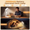 Small Desk Lamp,10000mAh Battery Operated Lamp,3 Colors+Dimmable Desk Light,LED Desk