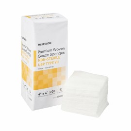 McKesson 12-Ply (42422000) Gauze Sponge, NonSterile 4 x 4", 200 Ct