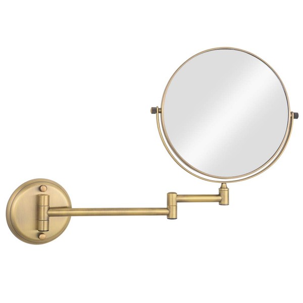 GURUN 8 Inch Two-Sided Swivel Wall Mount Mirror with 10X Magnification Makeup Mirror for Bathroom,Antique Bronze Finish M1306K(8in,10x)