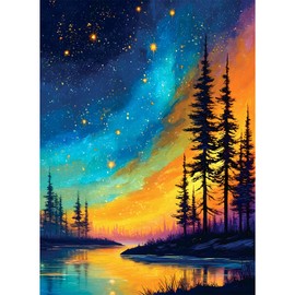 Northern Lights 500 Pieces Puzzle for Adults, Aurora Starry Sky Nature Puzzle 500 Pieces for Adults, Impossible Hard Fun Colorful Jigsaw Puzzles,Letters on Back No Dust Game Gift, 20.5 x 15 in