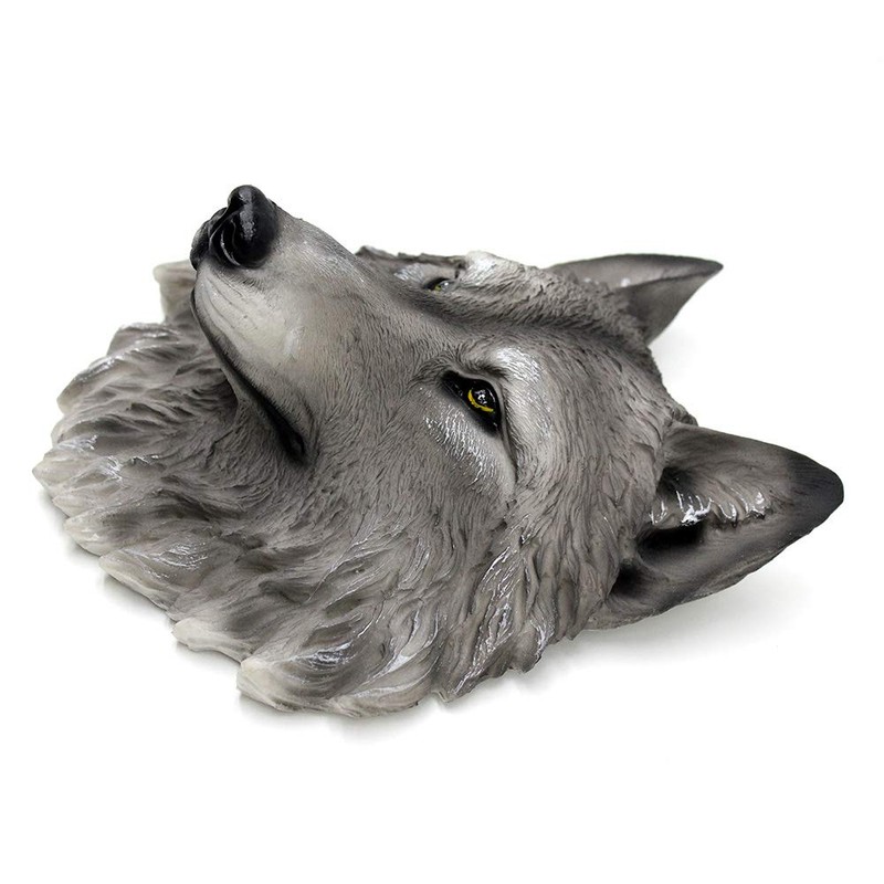 Wenwan Animal Head Wall Decoration, Decorative Sculpture, Wolf