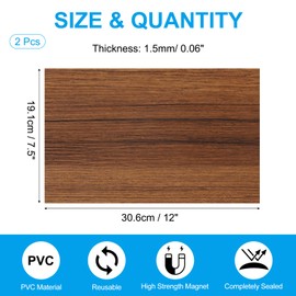 PATIKIL 12"x7.5" Magnetic Vent Cover, 2 Pack Floor Wall Air Registers Cover High Strength Magnetic Vent Blocker for Home RV HVAC Fireplace Furnace, Wood Grain Color