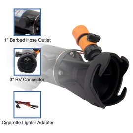 RecPro RV 12 Volt Macerator Pump | Portable 12GPM Sewage Waste Grinder | Dump Pump with Flexible Impeller for RVs, Motorhomes, and Campers