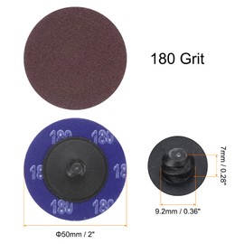sourcing map 25pcs Quick Change Sanding Discs 2" 180 Grit R-Type Roll Lock Aluminum Oxide Conditioning Disc Sandpaper for Die Grinder Grinding Fast Cutting, Red Brown