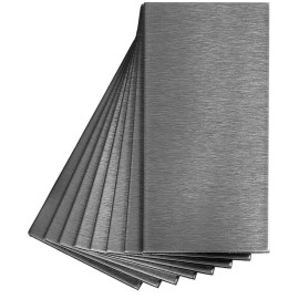 Aspect Peel and Stick Backsplash 3inx6in Metal Tile (8 pack) Brushed Stainless