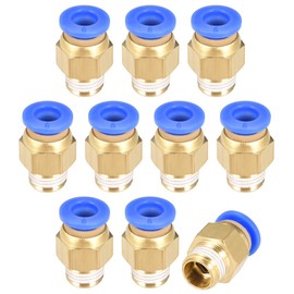 uxcell Straight Pneumatic Push to Quick Connect Fittings G1/8 Male x 6mm Tube OD 10pcs