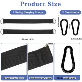 Panexf Set of 2 Swing Attachment Tree Hammock Attachment Hanging Chair Attachment with 2 Premium Carabiners (50 cm)