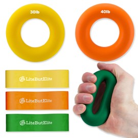 Silicone Ring Grip Strength Trainer Kit - Effective Forearm Strengthener for Hand and Finger Exercise, Ideal Exercisers for Gripper Strength and Flexibility