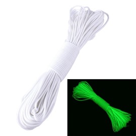 100FT 9 Strand 550 Luminous Glow in The Dark Paracord Parachute Cord (White)