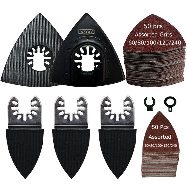 XXGO 105 Pcs Oscillating Multi Tool Sanding Pads Kits 2