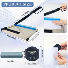 12" Guillotine Paper Cutter,Steel Blade Guillotine Paper Cutter with Corner Rounder ＆ Whetstone,Heavy Duty 15-Sheet Capacity Trimmer for Cardstock,Photos,Coupon,Label and Scrapbooking Craft