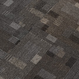Mohawk Basics 24" x 24" Berber (Loop pile), 0.09" Pile Height, Carpet Tile, PET Fiber, Smoke Color, (1 Tile)