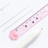 4 Pcs 15CM Pink Cats Claw Straight Rulers, Plastic Measuring