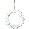 DARO DEKO Wooden Flower Wreath White Diameter 35 cm with