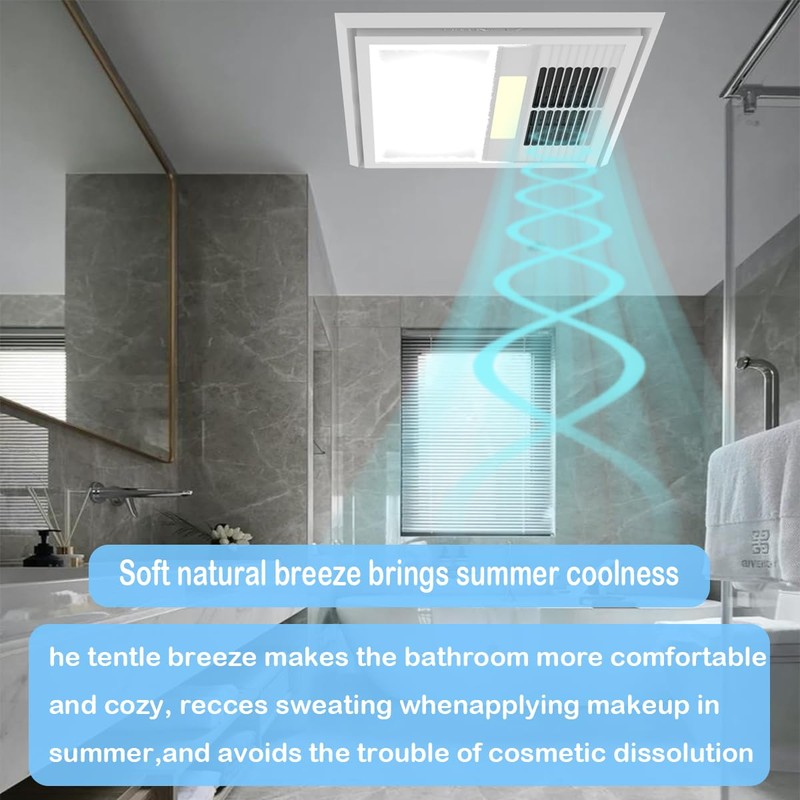 FLYINGFOX DC Bathroom Exhaust Fan 160 CFM with Light and