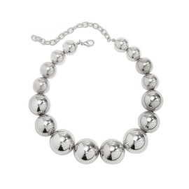 Caiguoer Punk Necklace Adjustable Exaggerated Round Pearl Choker Necklace Accessories for Women and Girls (B)