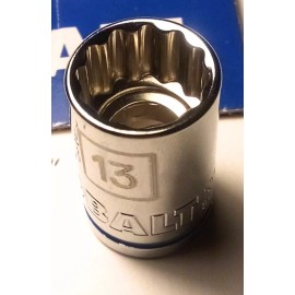 Kobalt 13 mm x 3/8" Dr Standard Chrome Socket 12 Pt  # 101750 Free Shipping