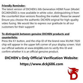 DICHEN DMA Fuser Combiner Display Overlay Adapter,2K 144Hz HD Multimedia Interface Synthesizer,HDMI Input Output,Lossless Transmission,Aluminum Alloy Material Supply for Gaming and Video Conferencing