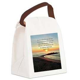 CafePress ISAIAH 41:10 Canvas Lunch Bag with Strap Handle