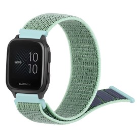 Nylon Straps Compatible with Garmin Venu Sq Music Strap, Soft Replacement Sport Nylon Wristband for Garmin Venu Sq Music/Venu Sq/Venu/Venu 2 Plus (Green)