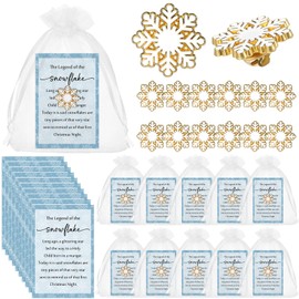Tondiamo 25 Set Christmas Gifts for Women Christmas Snowflake Pins Snowflake Lapel Pin Snowflake Enamel Pins Snowflake Gift Cards for Winter Xmas Gift