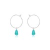 Turquoise Raw Nugget Hoop Earrings in Sterling Silver