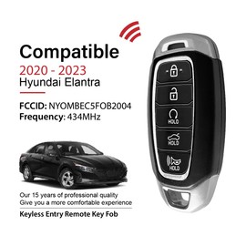 2 Keylessbest Replacement for 2020 2021 2022 2023 2024 Hyundai Elantra Key Fob Remote Control NYOMBEC5FOB2004 5 Buttons 6A 434MHz