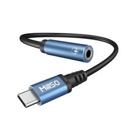 MillSO Type c Earphone Converter Adapter with DAC Support Call/Volume Control/Music Playback USB c Earphone Jack Heavy Duty Type C Earphone Adapter for Type-C Devices 20cm