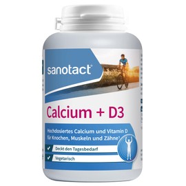 sanotact Calcium + D3 – 300 Tabletten | Hochdosiertes Calcium und Vitamin D für Knochen, Muskeln und Zähne | 264 g