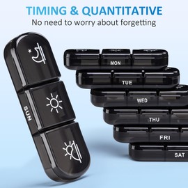 Tablettenbox 7 Tage Morgens Mittags Abends,Klein Pillendose Große Fächer,3 Fächer Pillenbox,Tablettendose Wochenbox Supplement Box Organizer,BPA-freier tragbare Medikamentenbox für Unterwegs