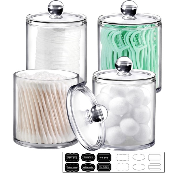 SheeChung SheeChung 4 Pack. Plastic Acrylic Bathroom Vanity Countertop Canister