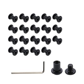 Oedema 20 PCS M6×8mm Barrel Nuts and Bolts Stainless Steel Binding Post Screws Black Chicago Screws with Hex Wrench for Furniture Bed Cupboard
