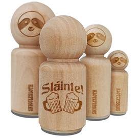 Sláinte Cheer Toast Beer Mug Drink Irish Scottish Gaelic Saint Patricks Day Rubber Stamp for Stamping Crafting Planners - 1 Inch Medium
